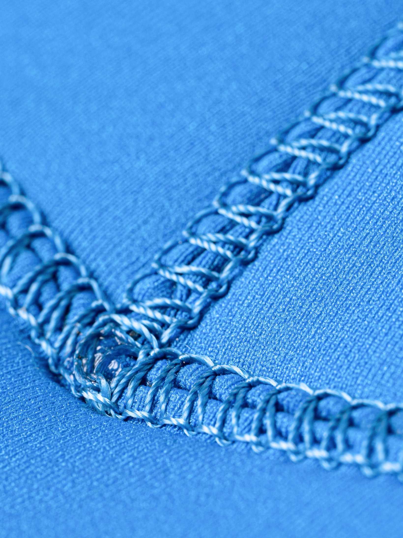 Exterior stitching and joins on the double lined womens freediving wetsuit